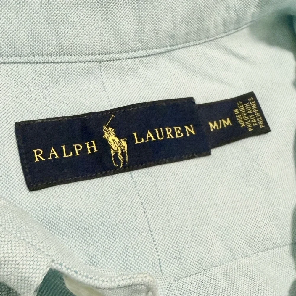 Polo Ralph Lauren Men Teal Classic Fit Long Sleeve Oxford Shirt Size M